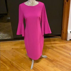 Pink bell sleeve dress